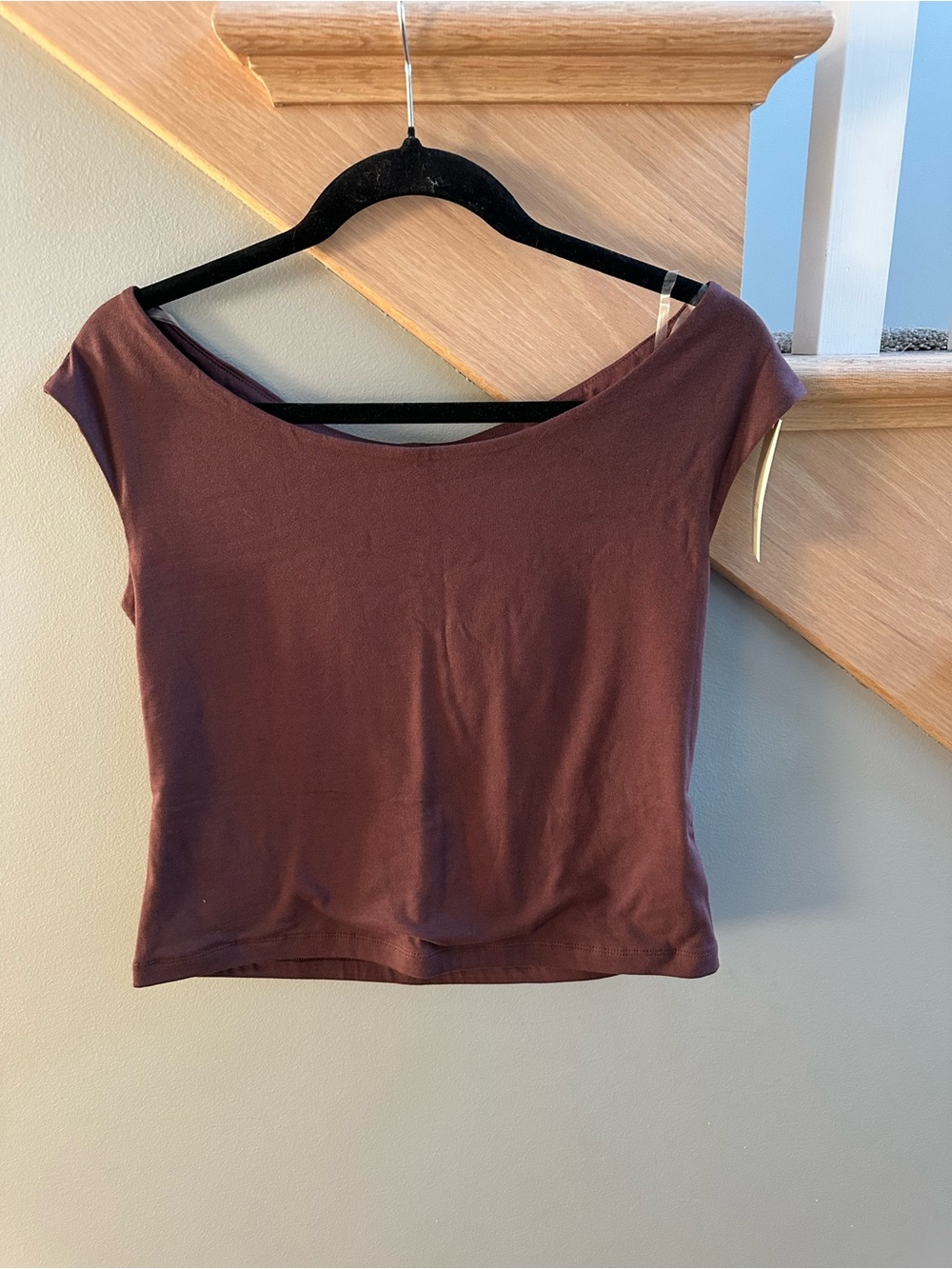 a new day Brown Off-Shoulder Top